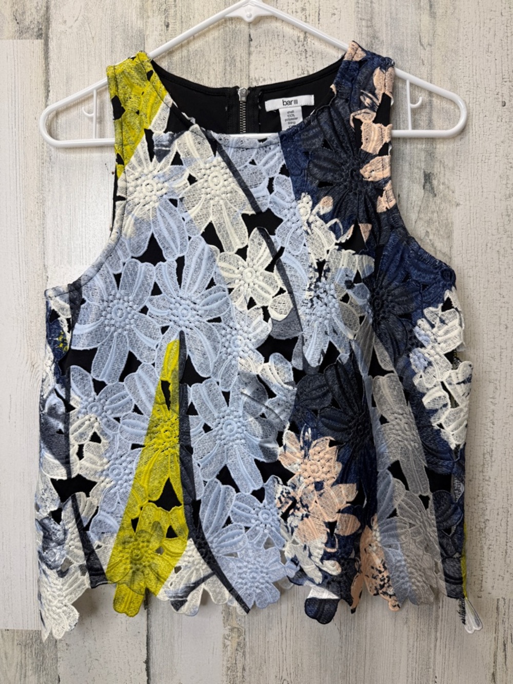 Bar III Floral Lace Sleeveless Top